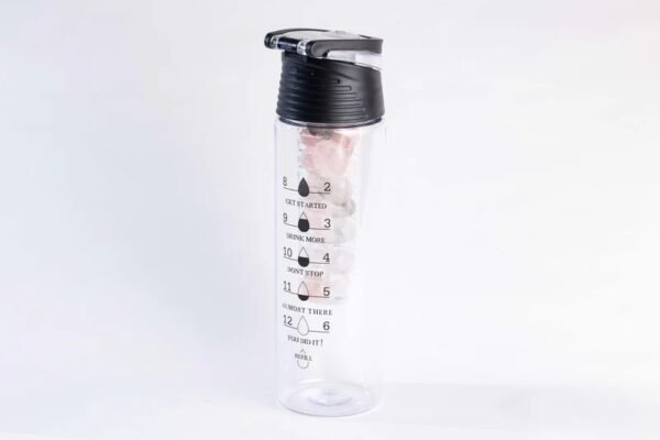 Crystal Infused Bottle - Rose Quartz Crystal,Water Bottle for De-stress